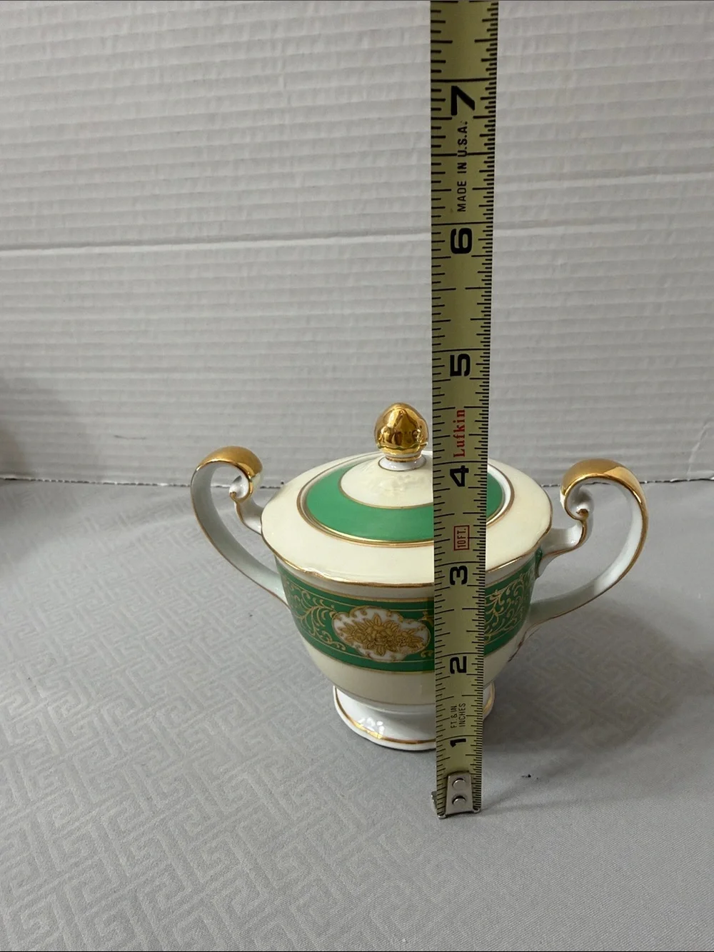 Vintage Albion China Porcelain Coffee/Tea 3 Pc Service Emerald Green Gold Japan